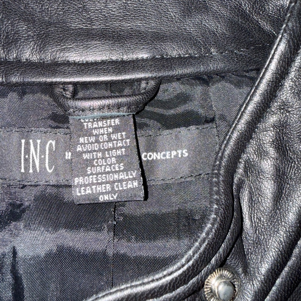 INC International Concepts Black Leather Vest - Picture 9 of 9